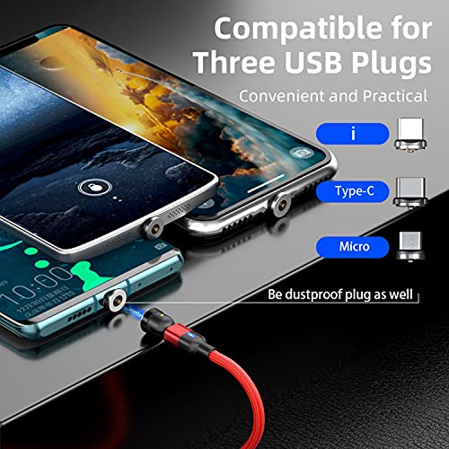 Revolutionize Your Charging with the 540 Rotation Magnetic Charging Cable Set – 7-Pack of Multi-Length Durable Nylon Braided Cables (1.6 ft to 10 ft) – 3-in-1 Compatibility for Micro USB, Type C, and Lightning Devices – Effortless 540-Degree Rotation for Fast Data Transfer and Seamless Connections – Tangle-Free, Enhanced Durability for Everyday Use