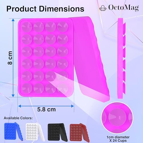 OCTOMAG Black Suction Phone Mount, Hands-Free Mag Suction Holder for iPhone & Android with MagSafe Only, iPhone Sticky Grip for Videos & Selfies! – Enhanced Compatibility and Speed