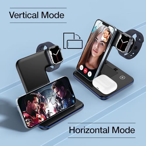 Ultimate 3-in-1 Apple Device Charging Dock – RR SPORTS Fast Charge Hub for i Phone 14/13/12/11/X/8/Pro/Max, Air Pods & Apple Watch Series 8/Ultra/7/6/SE/5/4/3/2 – Streamlined Power Management with Quick Charge Adapter for Home & Office Efficiency, Sleek Space-Saving Design for Modern Aesthetics and Unmatched Convenience