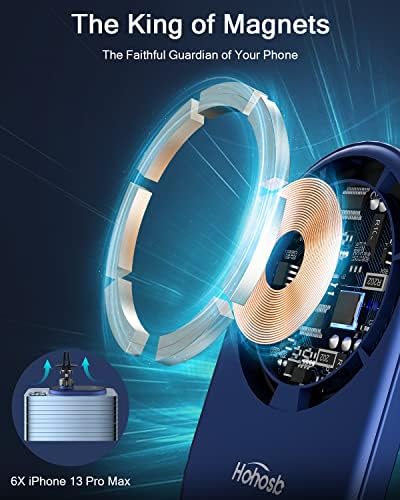 Mag-Safe Wireless Car Charger for i Phone 14/13/12 Series – Fast Auto-Alignment Air Vent Mount with Magnetic Stability, Stylish Blue Design for Effortless Charging on the Go – Essential Car Accessory for Seamless Navigation and Connectivity