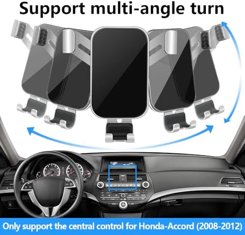 Enhanced Car Phone Holder for Honda Accord 2008-2012 – Secure Smartphone Mounting for Safe Navigation and Hands-Free Calls – Compatible with LX, LX-P, SE, EX, EX-L, and LX-S Models – Durable Vent Cradle with Adjustable Design for Optimal Convenience – Elevate Your Driving Experience with This Essential Auto Interior Accessory