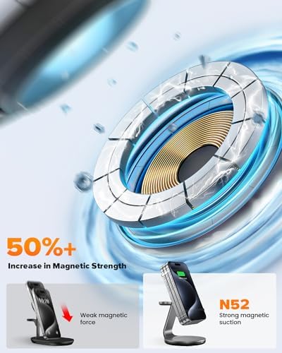 Ultimate 3-in-1 Fast Wireless Charging Station for i Phone 16, 15, 14, 13, 12 – Sleek Design with Enhanced Compatibility for Apple Watch and Air Pods Elevate your charging experience with this state-of-the-art 3-in-1 wireless charger, expertly designed to provide fast, efficient power for your i Phone models 16, 15, 14, 13, and 12. This innovative charging station not only supports your i Phone but also seamlessly accommodates your Apple Watch and Air Pods, ensuring all your essential devices are charged simultaneously without the clutter of cords. The sleek, modern design enhances your workspace while the smart charging technology prevents overheating, delivering optimal power for your devices. An anti-slip surface guarantees your gadgets remain securely in place, while an LED indicator keeps you informed of charging status at a glance. Built with durability in mind, this charging station is perfect for tech-savvy individuals looking to streamline their daily routine. Experience the perfect blend of functionality and style, and keep your devices organized and ready for action with this must-have accessory.