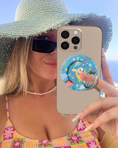 Magnetic Phone Grip Holder for i Phone – Adjustable Mag Safe-Compatible Finger Ring Stand with Fun Designs for Secure Selfies and Video Calls – Lightweight, Durable, and Removable Accessory to Elevate Your Smartphone Experience