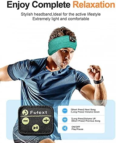 Fulext Bluetooth Sleep Headphones Headband – Ultimate Comfort for Side Sleepers, Thin HD Stereo Sound Quality – Ideal for Insomnia Relief and Travel Convenience – Perfect Gift for Men and Women – Enhanced Compatibility, Long-Lasting Battery Life for All Night Relaxation