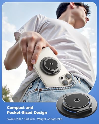 Revolutionize Your Mobile Experience with the SUPERONE Magnetic Phone Grip & Kickstand – Versatile Dual-Sided Ring Holder for i Phone 12-16 Series and Compatible Devices, Secure Attachment, Effortless Hands-Free Viewing, Perfect for Navigation and Daily Use