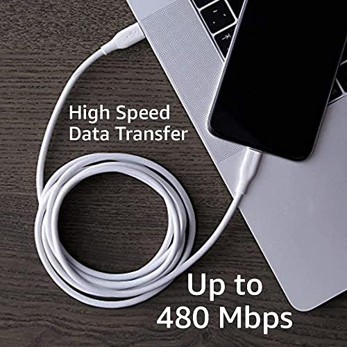 Premium 10 ft MFi Certified USB-C to Lightning Charging Cable for Apple i Phone – High-Speed Nylon Braided Design for Ultimate Durability and Flexibility – Fast Charge & Data Sync Capability in Sleek White Finish