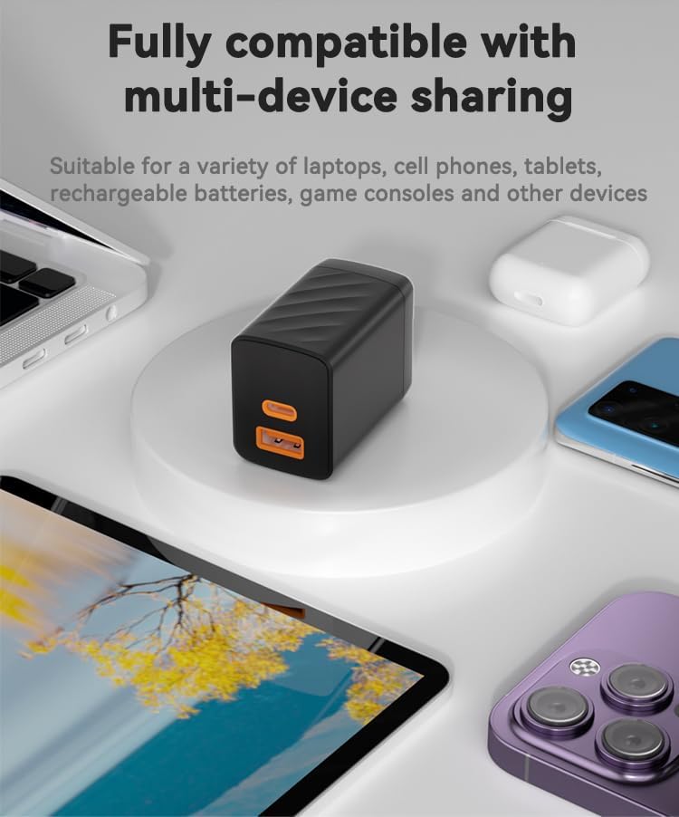 Revolutionize Your Charging Experience with the 65 W Ga N USB C Charger Block – Ultra-Fast Dual-Port Power Adapter for Mac Book Pro/Air, i Phone 16/15/14/Pro, Galaxy S23/S22, and More – Compact, Efficient, and Built for Safety