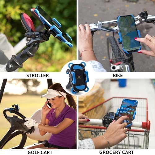 Universal Baby Stroller & Bike Phone Holder – Versatile Mount for Shopping Carts, Golf Carts, and More – Secure Clamp for i Phone and All Smartphones – Durable, Weather-Resistant Design for Active Lifestyles – Hands-Free Convenience for Parents and Fitness Enthusiasts