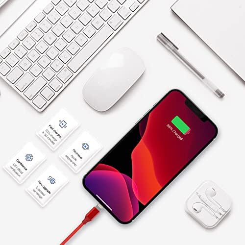 Apple MFi Certified 6 Pack Nylon Braided Lightning Cables – Fast Charging in Stylish Pastel Colors, Versatile Lengths (3 FT, 6 FT, 10 FT) for i Phone 14 Pro, 13 Mini, 12, 11 Pro Max, XR, XS, 8, 7, Plus, 6 S – Enhanced Durability & Quick Data Transfer