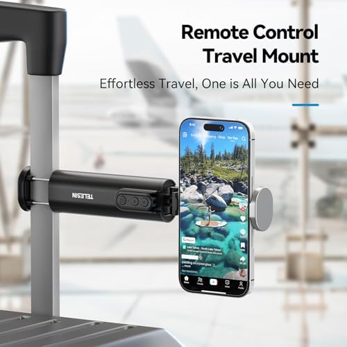 Universal Airplane Phone Holder, Handsfree Bluetooth Phone Stand with 360° Rotation, Travel Essentials Page Turner Remote for TikTok & Mobile Controller, Ideal for Flying, Home, and Office Use – Enhanced Compatibility and Speed