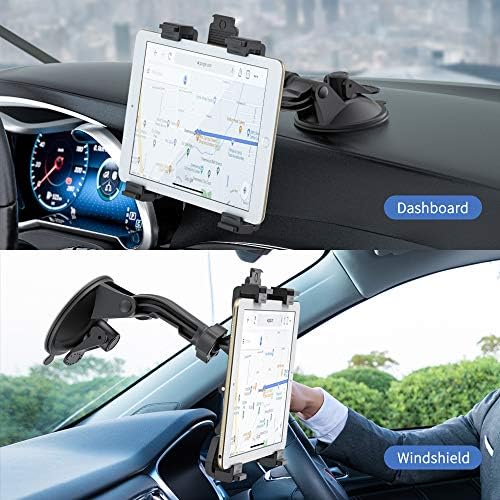 OHLPRO 360° Adjustable Tablet Holder for Car – Versatile Suction Cup Mount for 7″-13″ i Pad and Tablets – Sturdy Arm Clip for Optimal Viewing – Enhanced Compatibility for Windshield & Truck Vent Use – Perfect for Navigation & Entertainment During Road Trips – Durable and Easy to Clean Design