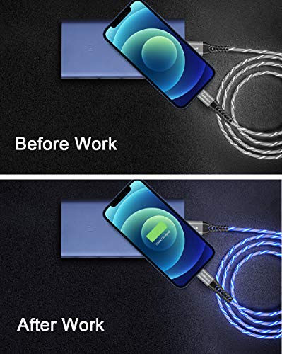 Vibrant LED Lightning Charging Cable for i Phone – MFi Certified 6 FT Fast Charge USB Cord with Dynamic RGB Light-Up Feature for Enhanced Compatibility and Performance with i Phone 14, 13, 12, 11 Pro Max, XR, X, SE, 8 Plus, i Pad, and i Pod – Durable and Stylish Tech Accessory for Home and On-the-Go Charging
