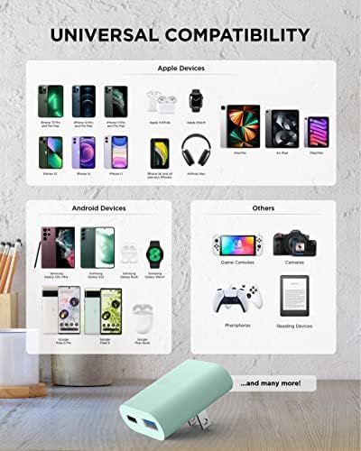 i Home 20 W Multiport USB C Charger – Fast Charging Dual Port Adapter for Home & Travel – Compact Flat USB Wall Plug with Enhanced Device Compatibility – Reliable, Efficient Power for Smartphones & Tablets