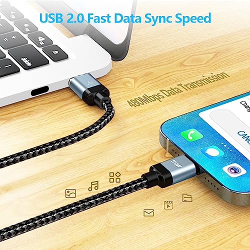 Ultimate 6.6 ft USB-C Magnetic Charger Cable – 2 Pack with 180-Degree Rotation for Effortless Connectivity, High-Speed 100 W Power Delivery for Mac Book Pro 2020, Samsung Galaxy S23/S22/S21 & Nintendo Switch – Durable Nylon Braided Design for Tangle-Free Use and Enhanced Device Compatibility