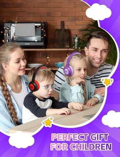 Safe Sound Bluetooth Headphones for Kids – Lightweight Wireless Earphones with 85 d B Volume Limiting for Toddler Hearing Protection – Ideal Twistable Design for School, Travel, and Home Use – Premium Audio Quality with Built-in Microphone for Clear Communication