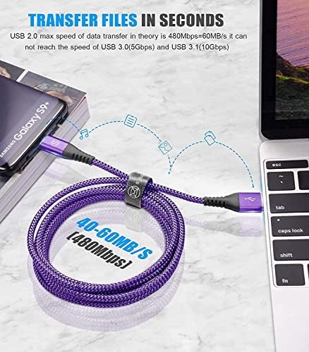 sweguard Premium USB Type C Charger Cable Trio – Versatile 3-Pack (6.6 ft, 3.3 ft, 1.5 ft) for i Phone 16, Samsung Galaxy S24, and Universal Devices – Fast Charging Nylon Braided Cords for Enhanced Durability and Performance – Ideal for Home, Office, and Travel