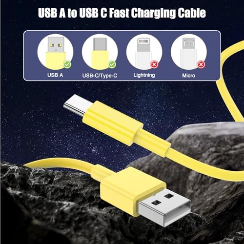 3-Pack Black [3.3FT+3.3FT+6FT] USB A to USB C Cable，USB to USB C Car Carplay Cable for iPhone 16 15 Pro Plus Pro Max，for iPad Pro/Air/Mini，for Samsung S24/S23/S22，for MacBook Pro/Air and More – Enhanced Compatibility and Speed