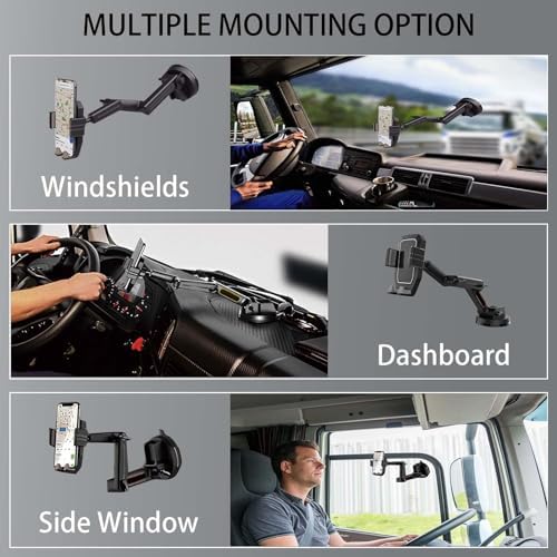 Heavy-Duty 360-Degree Rotation Car Phone Holder – Versatile Dashboard, Windshield & Air Vent Mount for Enhanced Smartphone Accessibility in Trucks and Cars – Secure, Durable, and Easy Installation for Safe Navigation