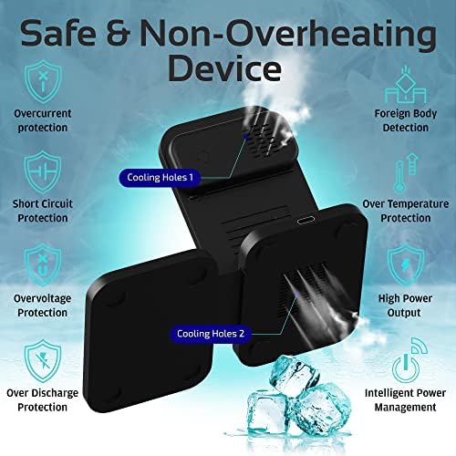 Revolutionary 3-in-1 Wireless Charging Station for Apple & Samsung Devices – Fast, Foldable Dock for i Phone 11-16, Apple Watch Series 3-9, Air Pods Pro & More – Ultimate Convenience & Speed in a Sleek Design for Your Home or Travel Needs