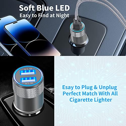 Braveridge 66 W Dual Port USB-C Car Charger for i Phone 16 – MFi Certified Fast Charging with Type-C Braided Cable – Enhanced Compatibility for i Phone 16/16 Pro Max/15/15 Pro/i Pad – Ideal for Road Trips and On-the-Go Power Solutions