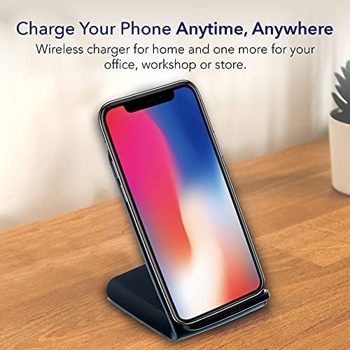 Effortless 10 W Dual Coil Qi Wireless Charging Stand – Premium USB-C Fast Charger for i Phone & Samsung Galaxy – Sleek Design with Over-Heat Protection, Perfect for Home & Office Use