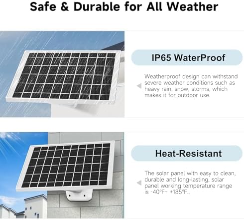 7 W Solar Panel Charger 3-Pack for Wyze and Simpli Safe Cameras – IP65 Waterproof, Multi-Angle Design with USB-C and Micro USB Adapters for Reliable Outdoor Power Solutions – Eco-Friendly Energy Source for Continuous Security Monitoring
