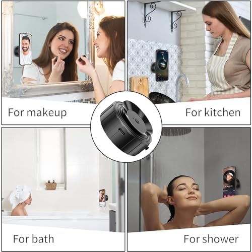 Universal Suction Magnetic Phone Holder – Versatile Car Mount with Strong Vacuum Grip for Safe Hands-Free Use in Vehicles, Gyms, and Showers – Sleek Black Design for All Smartphones and Devices
