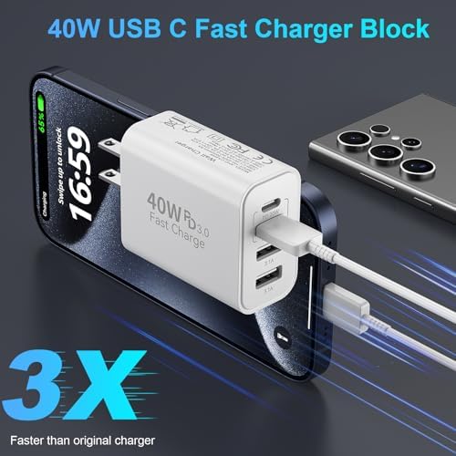Maximize Your Charging Potential with the 65 W Multi-Port USB C Power Adapter – 6-in-1 Fast Charger for i Phone 16/15/14/13/12/Pro Max, i Pad Pro/Air, and Samsung Galaxy S25 – Unmatched Speed and Safety for Effortless On-the-Go Device Management