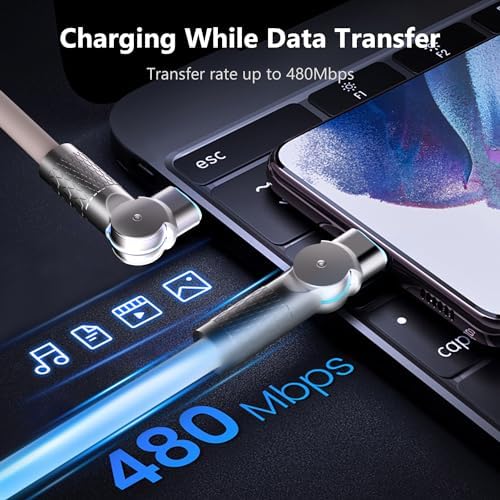 Maximize Your Charging Potential with 10 ft USB C to USB C Cable – 2-Pack, 240 W Fast Power Delivery for i Phone 16, Mac Book Air, Galaxy S23/S24, Durable Construction with Reinforced Connectors, Stylish Orange & White Design for Enhanced Flexibility and Performance