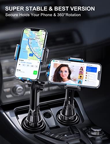 Elevate Your Driving Safety with the TOPGO Height-Adjustable Cup Phone Mount – Non-Shaking Smartphone Holder for i Phone 16 & All 4.0-7.0 Inch Devices in Sleek Black – Optimal Viewing, Easy Installation, Perfect for Any Vehicle