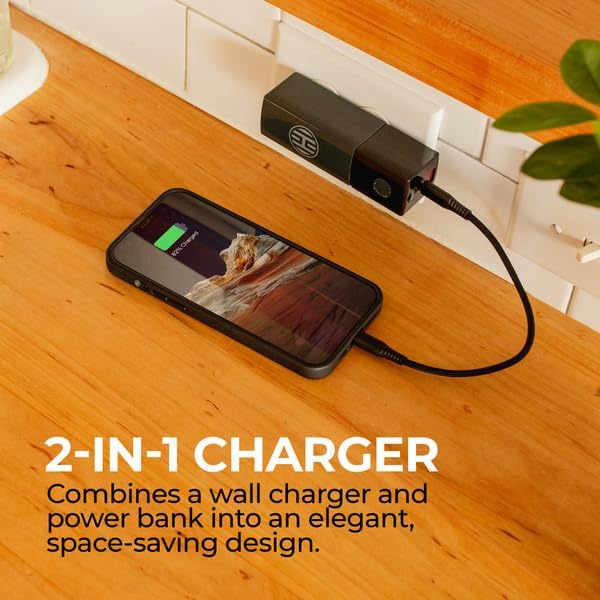Ultra-Compact HALO Rapid Pack 5000 AC: Dual-Function Power Bank & Wall Charger with Fast USB-A & USB-C Ports | TSA-Approved Travel Essential for Multi-Device Charging | Smart Battery Protection & LED Indicators for Ultimate Convenience