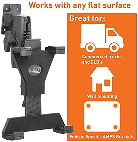 Heavy-Duty Drill Base Tablet Holder for 7″-10″ Devices – i BOLT Tab Dock Bizmount AMPs – Optimal Solution for Commercial Vehicles & Work Environments – Adjustable 1″ Ball Joint for Maximum Flexibility & Stability – Boost Efficiency with Reliable, Hands-Free Tablet Positioning