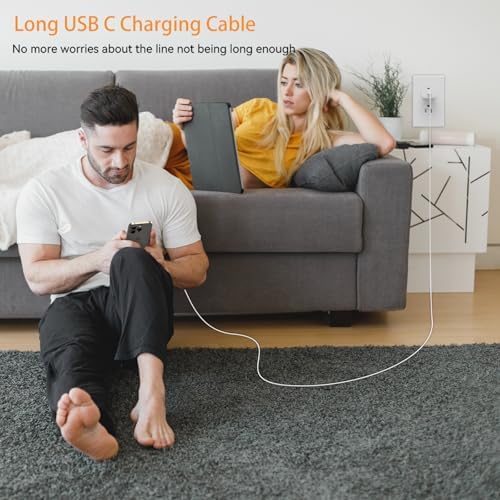 Auorld 30 W USB-C Fast Charger with 10 FT Cable – High-Performance Rapid Charging for i Phone 15/16, i Pad, Samsung Galaxy & Google Pixel – Stylish Purple Design for Maximum Flexibility and Compatibility on the Go