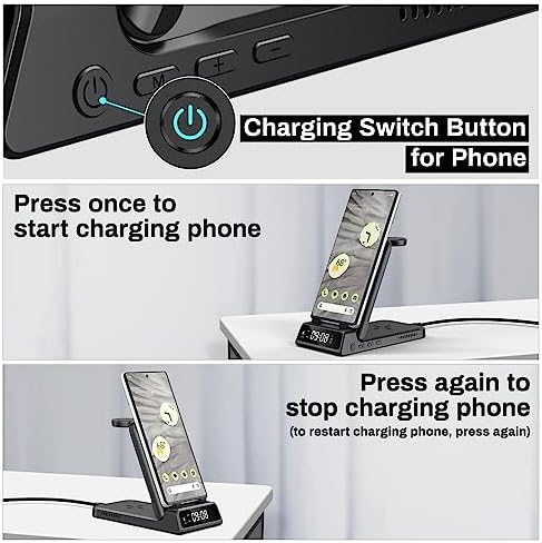 3-in-1 Wireless Charger Stand for Pixel Watch 3/2 and Google Pixel Devices – Fast Charging Station for Pixel 9 a/9 Pro/9/8/7/6/5/4 & Pixel Buds Pro/2 – Sleek, Efficient Design for Modern Tech Users – Enhanced Compatibility for Streamlined Charging Experience