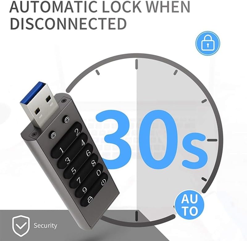 Ultimate 64 GB Encrypted USB Drive – AES256 Secure Flash Memory Stick with USB 3.0 Speed, Automatic Lock, and Durable Aluminum Alloy Design for Maximum Data Protection and Compatibility