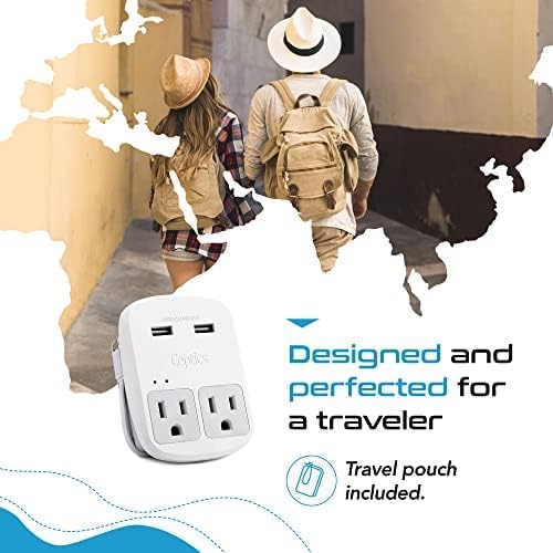 Global Travel Power Adapter – Ceptics 6-in-1 Charger with Dual USB-A & Triple USB-C Ports for Lightning-Fast Charging – Universal Compatibility for USA, EU, UK & AUS Electronics – Ideal for Smartphones, Laptops & Cameras – UP-30 KU-BL for Efficient Multi-Device Charging Solutions