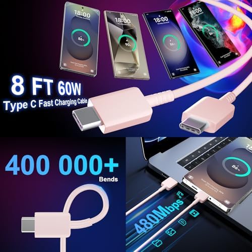25 W Ultra-Fast Samsung Charger with 6.6 FT USB-C Cable | Rapid Charging Solution for Galaxy S25/S24/S23/S22/S21/Note Series | High-Speed Performance & Safety Features for On-the-Go Users | Ideal for Travel & Everyday Use | Boost Your Device’s Battery Life Effortlessly