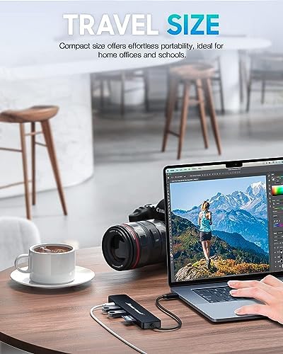 Unlock Seamless Connectivity with the Hiearcool 7-in-1 USB C Hub Adapter – High-Speed USB 3.0, 4 K HDMI Output, and 100 W Power Delivery for Mac Book Pro and Type C Devices – Your Ultimate Multi-Port Solution for Enhanced Productivity and Effortless Data Transfer