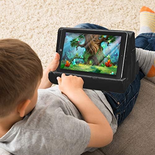 Ultimate Comfort Multi-Angle Tablet Holder and Phone Stand Set – Lightweight and Sturdy Design with Storage Pocket – Ergonomic Cushion for Enhanced Stability and Versatile Use – Modern Black and Light Green Aesthetic for Stylish Workspaces and On-the-Go Convenience