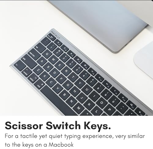 Transform Your Workspace with the Macally Slim USB Wired Keyboard – Perfect for Mac & Windows Users, Featuring 110 Scissor Switch Keys and Numeric Keypad for Ultimate Efficiency! Enjoy Seamless Typing with 20 Custom Shortcuts and Hassle-Free USB Plug-and-Play Setup – Ideal for Professionals and Everyday Tasks!