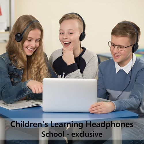 Classroom-Ready USB C Headphones for Kids – 10 Pack On-Ear Type C Headphones for i Pads & Smartphones – Superior Audio Clarity for Enhanced Learning & Fun Activities