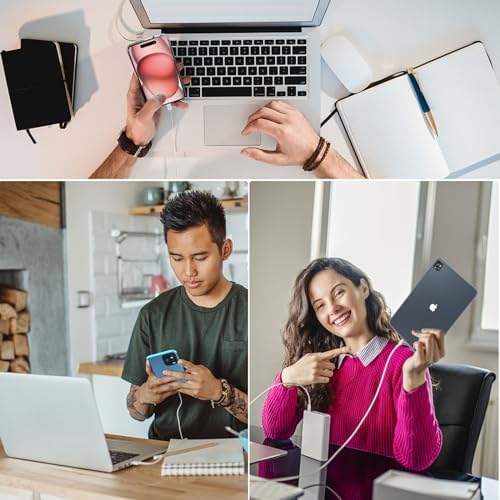 Ultimate 20 W MFi Certified i Phone Fast Charging Bundle – 4-Pack USB-C Wall Adapters with 6.6 FT Lightning Cables for Models 14, 13, 12, 11 Pro Max & More – Compact, Safe, and Efficient Charging Solution for Home, Office, or Travel