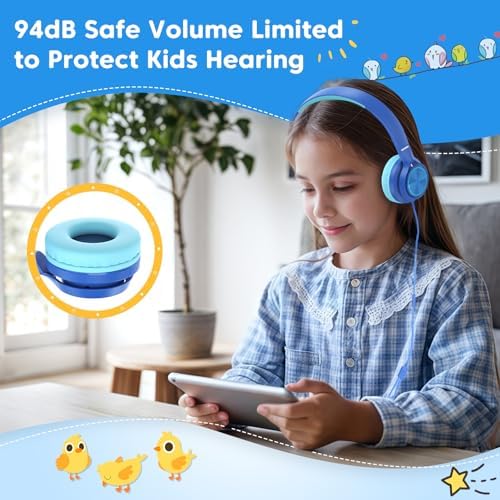 INFURTURE CH5 Kids Headphones – Safe Listening On-Ear Headphones with Volume Limiting Technology for Children, Lightweight and Comfortable Design in Trendy Pink, USB C & 3.5 mm Compatibility for School, Travel, and Home Use – Elevate Your Child’s Audio Experience with Exceptional Sound Quality and Fun