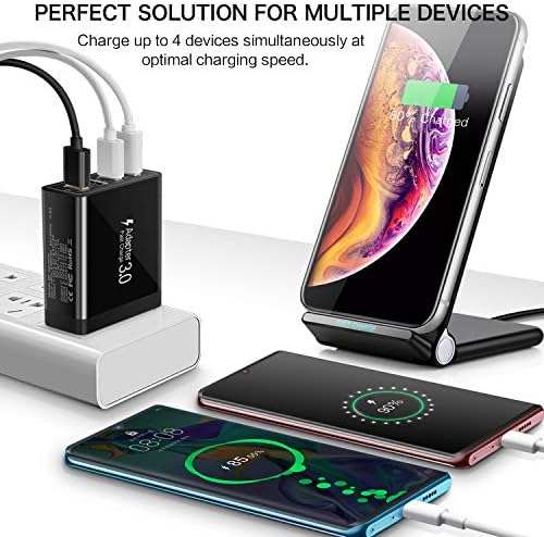 Elevate Your Charging Experience with Boxeroo Fast Charge 3.0 USB C Wall Charger – 4-Port Charging Adapter for Effortless Power on Galaxy and i Phone Devices – Compact, Reliable, and Compatible with Multiple Smartphones for Rapid Device Charging – Perfect for Home, Office, and Travel