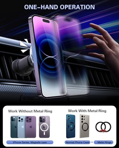VOLPORT Mag Safe Car Mount: Premium Magnetic Phone Holder for Dashboard & Air Vent – 360-Degree Pivot for i Phone 16/15/14/13/12 Pro Max Plus & Samsung S24 Ultra – Enhanced Stability & Fast Charging Compatibility – Ultimate Automotive Solution for Effortless Hands-Free Navigation