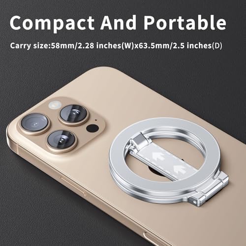 Mag Safe Universal Phone Grip & Kickstand for i Phone 12-16 Pro Max – Versatile Double-Sided Magnetic Holder for Secure Handling & Hands-Free Viewing in Gym, Kitchen & Beyond – Sleek Black Silicone Design for Stylish Convenience and Optimal Performance