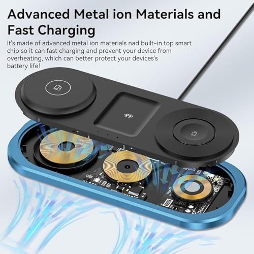 Ultimate 3-in-1 Wireless Charging Station for Apple Devices – Foldable & Portable Charger for i Phone 16/15/14/13/12 Series, Apple Watch Ultra/SE/6/5/4/3/2/1, and Air Pods Pro/2/3/4 – Fast, Efficient, and Travel-Friendly Design for Seamless Power Solutions