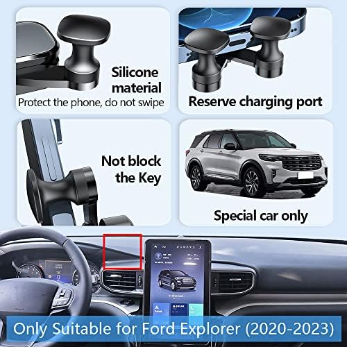 Ford Explorer Car Phone Holder Mount (2020-2024) – Premium Gravity Smartphone Bracket with 360-Degree Rotation for Ultimate Accessibility and Style – Tool-Free Installation for All Smartphone Sizes – Enhance Your Driving Experience with Sleek Interior Décor