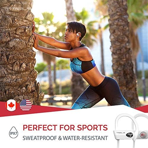 TREBLAB XR500 Waterproof Bluetooth Earbuds – Noise Cancelling Sport Headphones for Running and Workouts, Secure Fit, IPX7 Rated, Wireless Connectivity, Built-In Mic for Hands-Free Calls, Compatible with All Devices