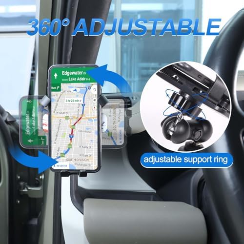 Phone Holder Compatible with Land Rover Defender 90 110 130 2020-2023, 360° Adjustable Dash Left Side Phone Mount Holder for All Smartphones (Style B) – Enhanced Compatibility and Speed